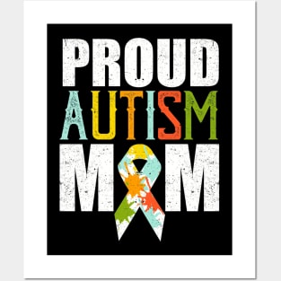 Proud Autism Mom Shirt Autism Awareness Posters and Art